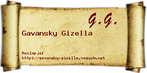 Gavansky Gizella névjegykártya